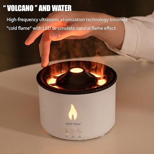 Bicolor Atomizing Humidifier: Blue Flame design. Combines aroma diffuser and humidifier.