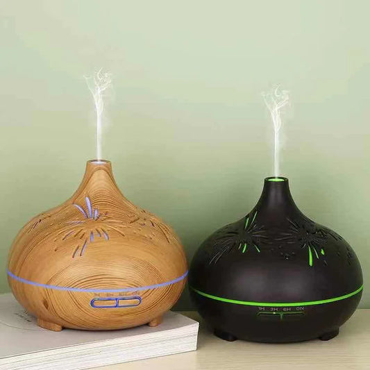 Soothing Aroma Diffuser: design, gentle lights, 550ml capacity. Elegant Aroma Diffuser: , soothing lights,